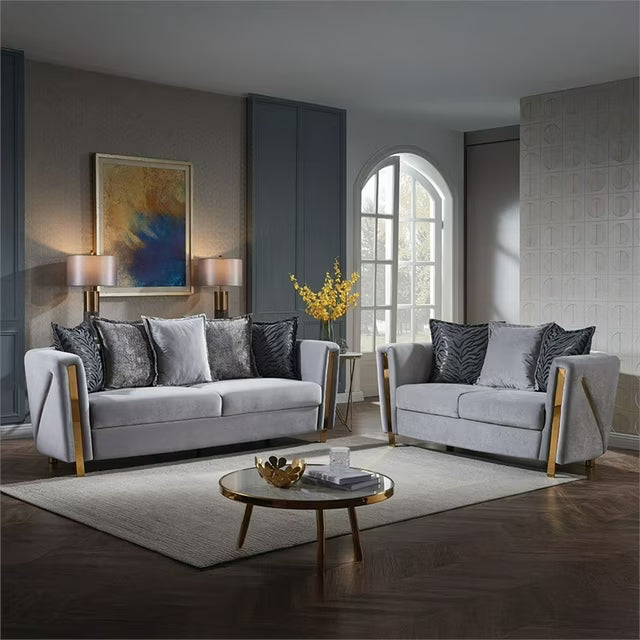 CHANELLE - Velvet Luxury Sofa Set - Royal Living Furniture
