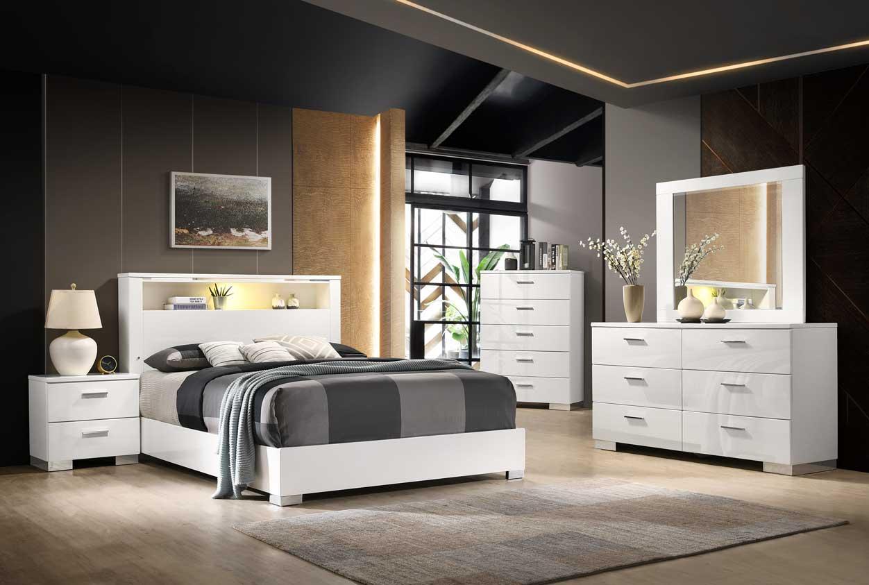 Elaine High Gloss - Bedroom Set - Royal Living Furniture
