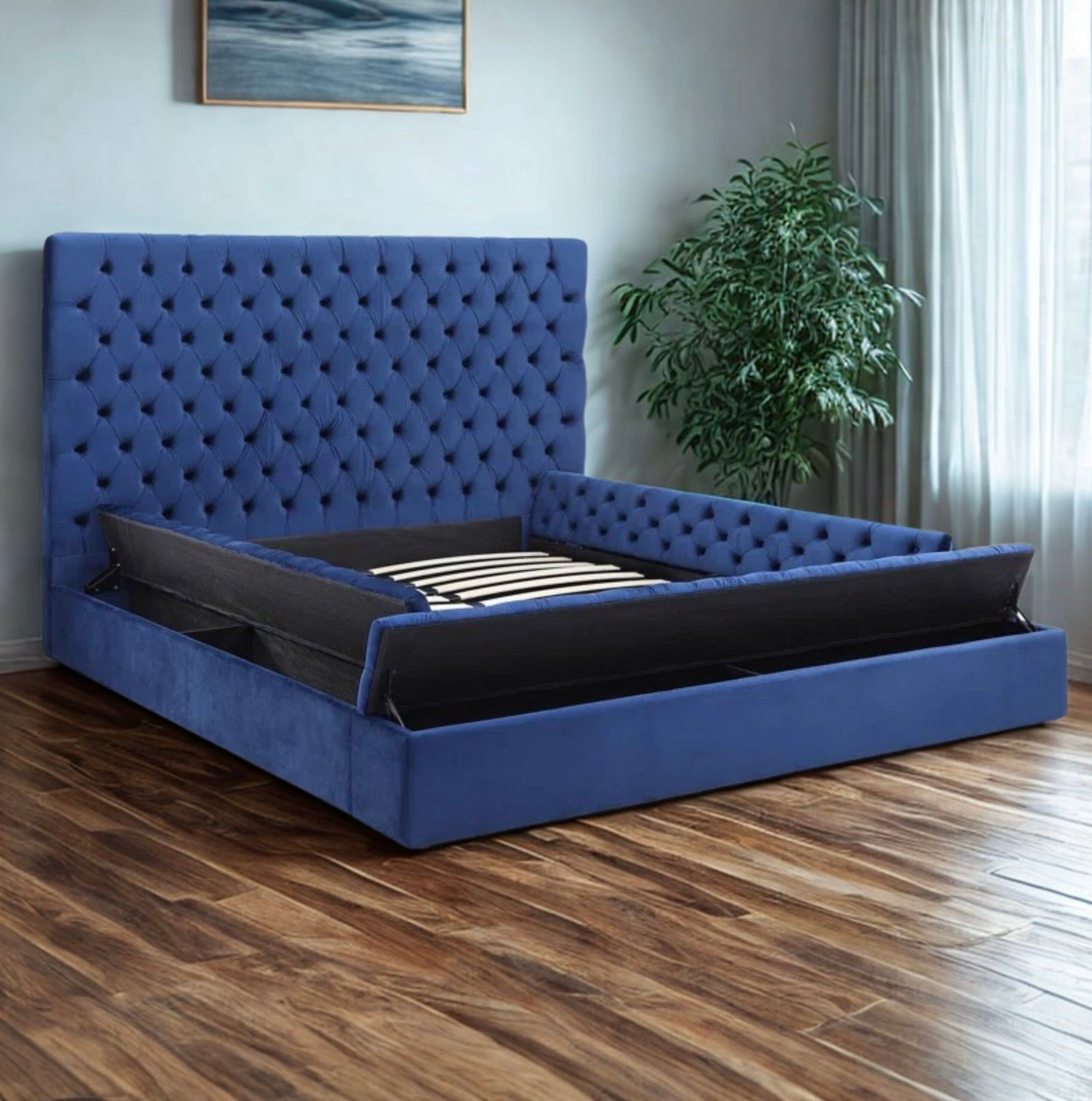 Upholstered Platform Bed with Storage - 9008 - Royal Living Furniture