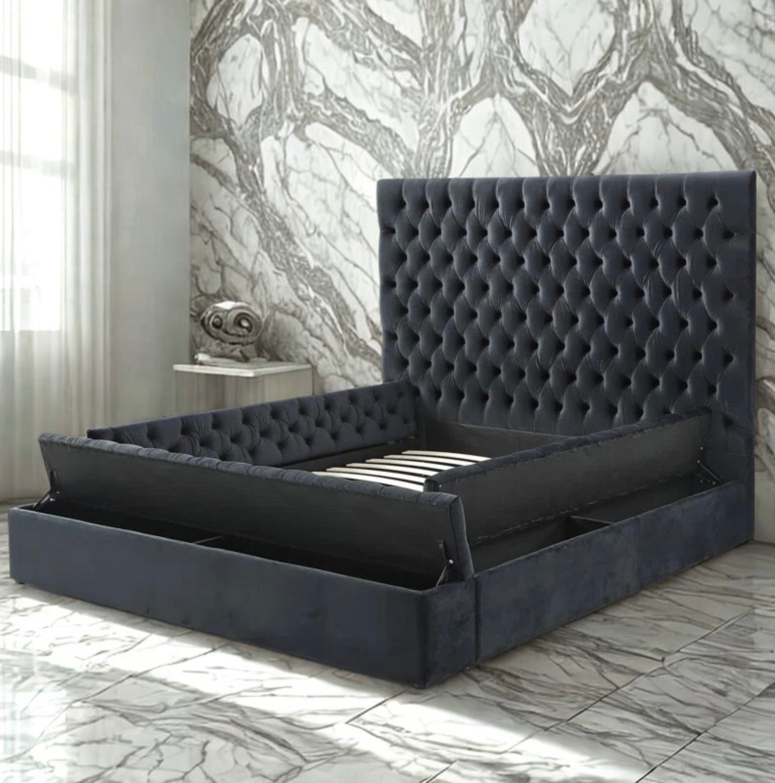 Upholstered Platform Bed with Storage - 9008 - Royal Living Furniture