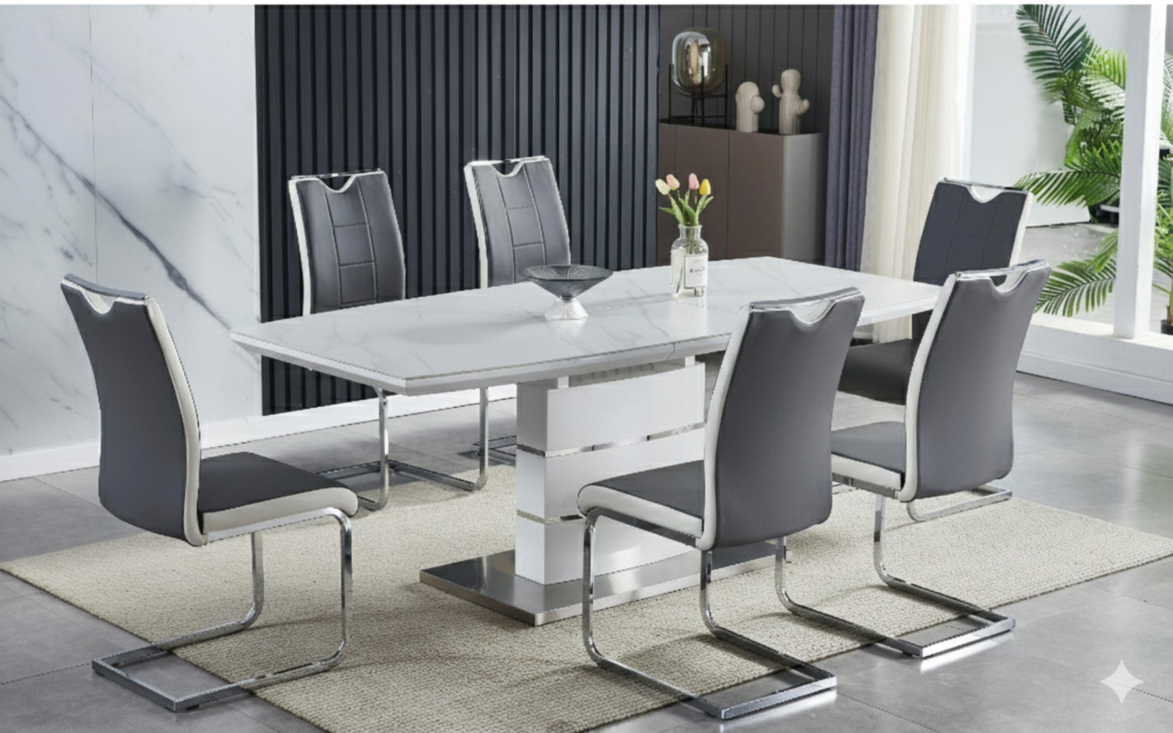 Owen - 7Pc Lacquer Dining Set - Royal Living Furniture