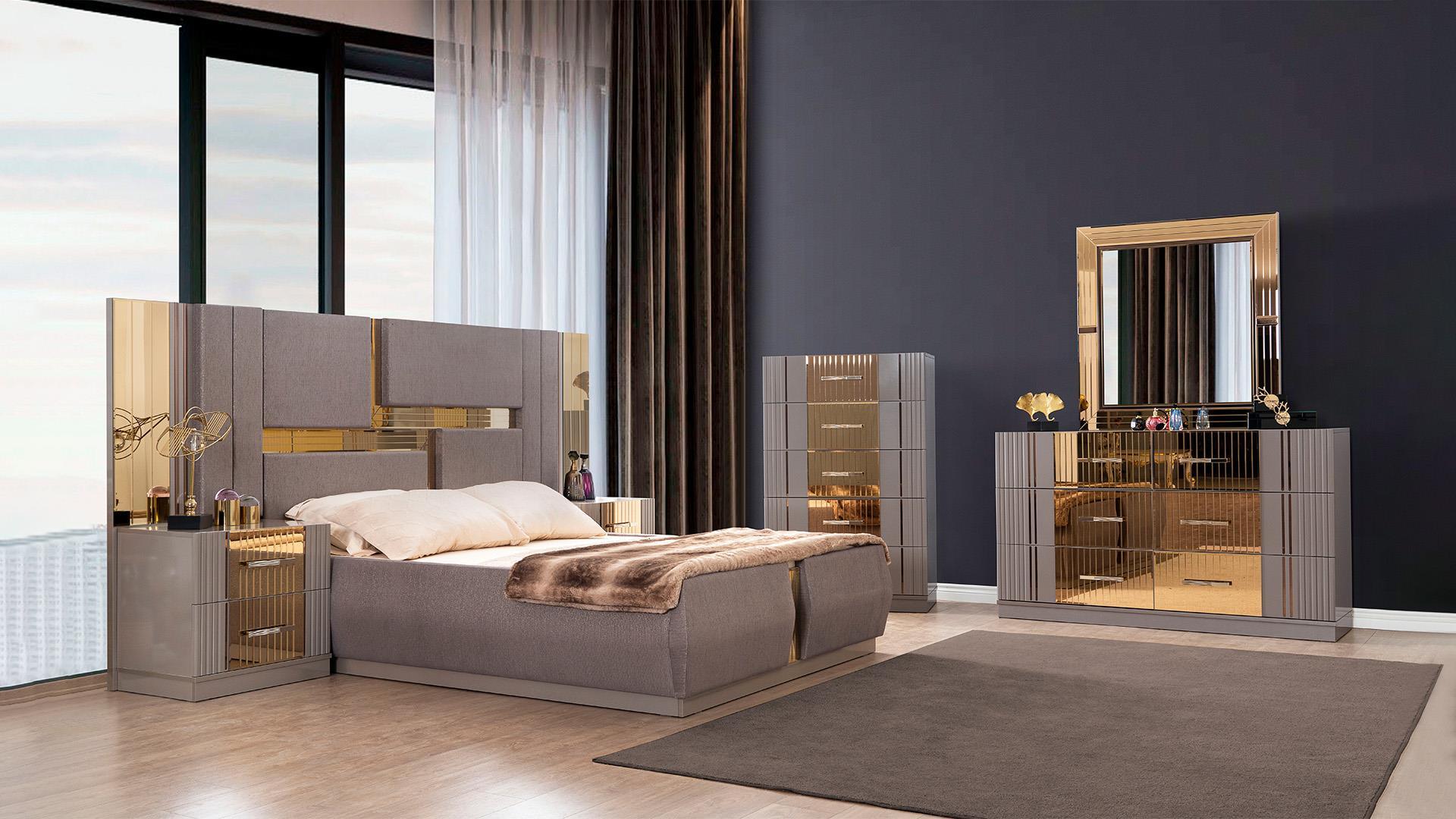 Lorenzo Grey & Gold - Bedroom Set - Royal Living Furniture