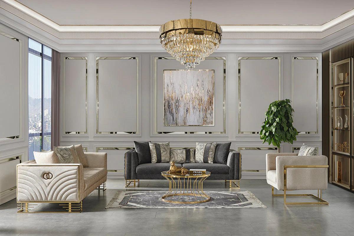 Medusa Velvet Luxury Sofa Set - Royal Living Furniture