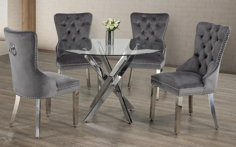Modern Glass Dining Set - T1447 - Royal Living Furniture