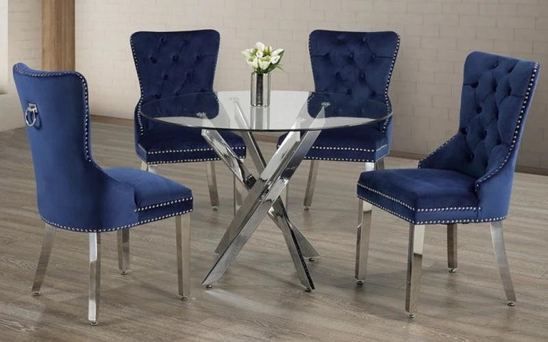 Modern Glass Dining Set - T1447 - Royal Living Furniture