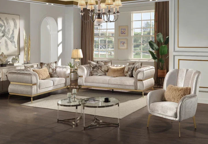 Sofa Set Beige - 389 - Royal Living Furniture