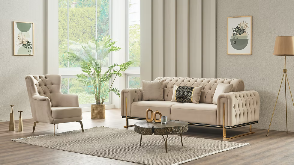 Mondo Tufted  Sof Set - Royal Living Furniture