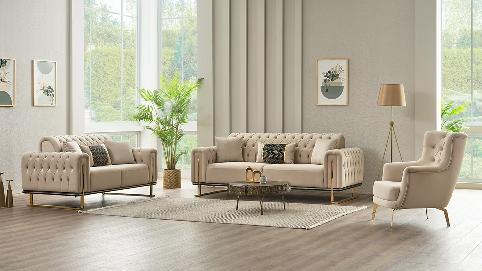 Mondo Tufted  Sof Set - Royal Living Furniture