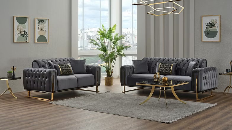 Mondo Tufted  Sof Set - Royal Living Furniture