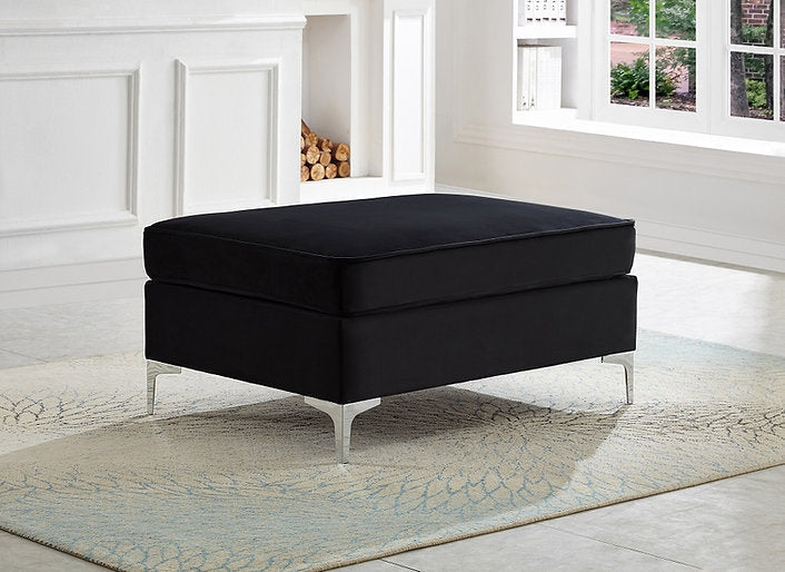 Sectional W/Reversible Chaise Black Velvet - IF 9282 - Royal Living Furniture