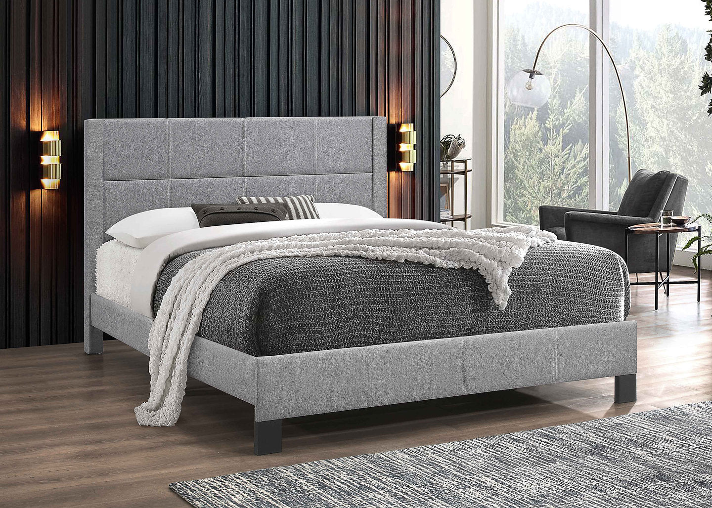 Bed Grey-IF 5354 - Royal Living Furniture