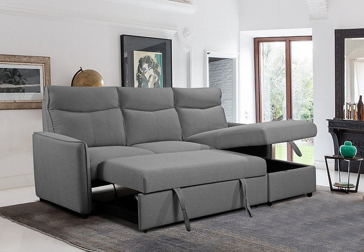 Sofabed Sectional W/Reversible Chaise Grey Fabric - IF 9027 - Royal Living Furniture