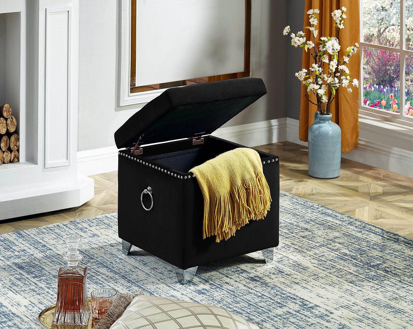 Stylish Velvet Storage Ottoman - IF-6295-6296-6297 - Royal Living Furniture