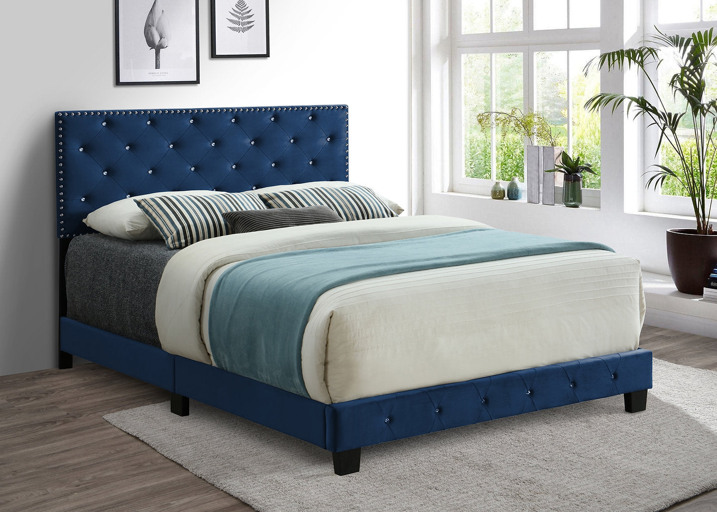 Bed Blue-IF 5652 - Royal Living Furniture