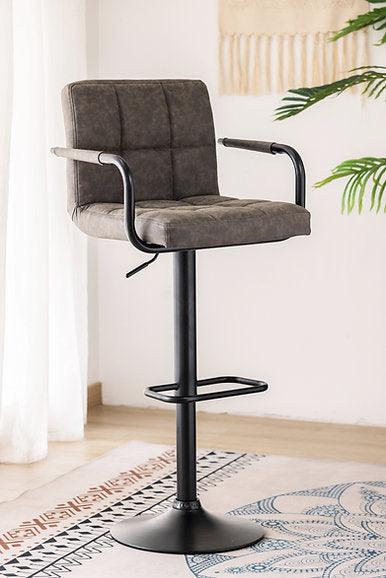 Grey & Black PU Upholstered Bar Stools - ST-7705-7706 - Royal Living Furniture