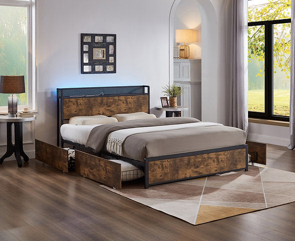 Bed Wood Grain-IF 5930 - Royal Living Furniture