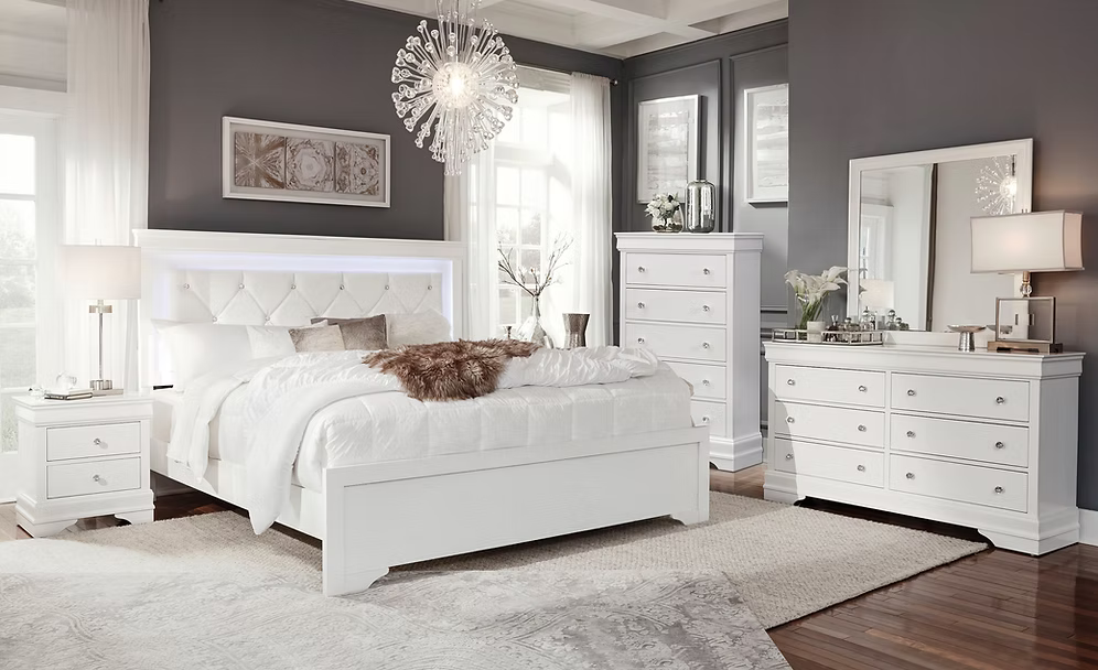Pompei (Grey) Bed - Royal Living Furniture