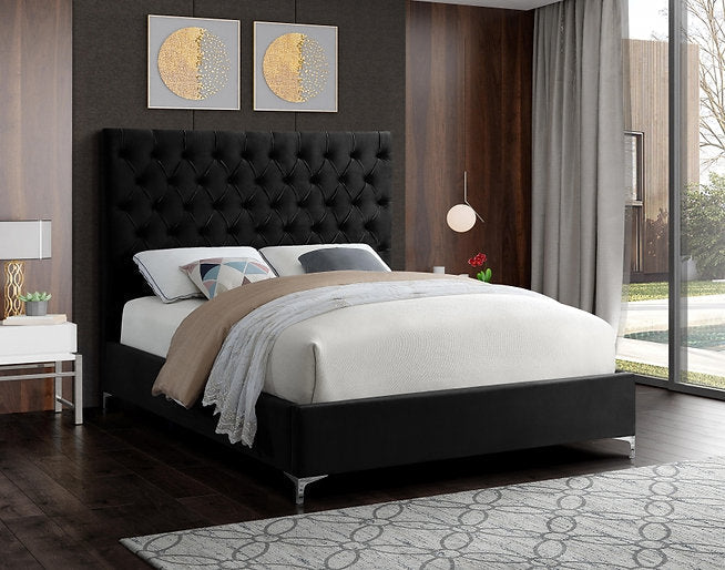 Bed Black-IF-5643 Chrome or Gold Legs - Royal Living Furniture