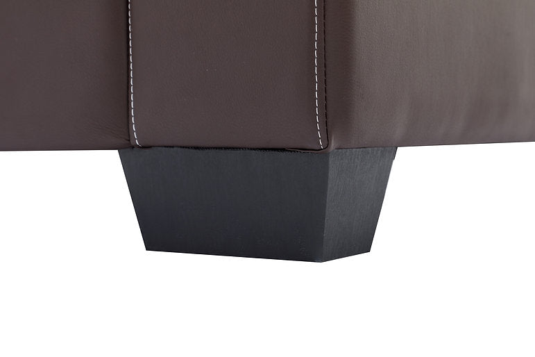 Sectional W/Reversible Chaise Black PU - IF 9355 - Royal Living Furniture