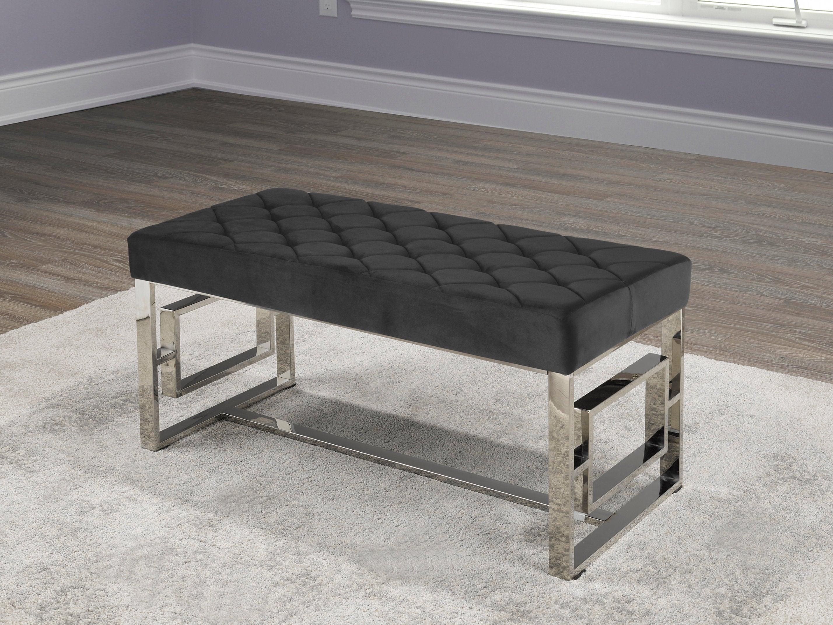Chic Chrome Bench - IF-6610-6611 - Royal Living Furniture