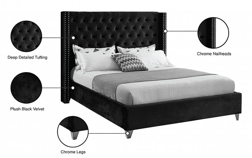 Bed Black-IF 5893 - Royal Living Furniture