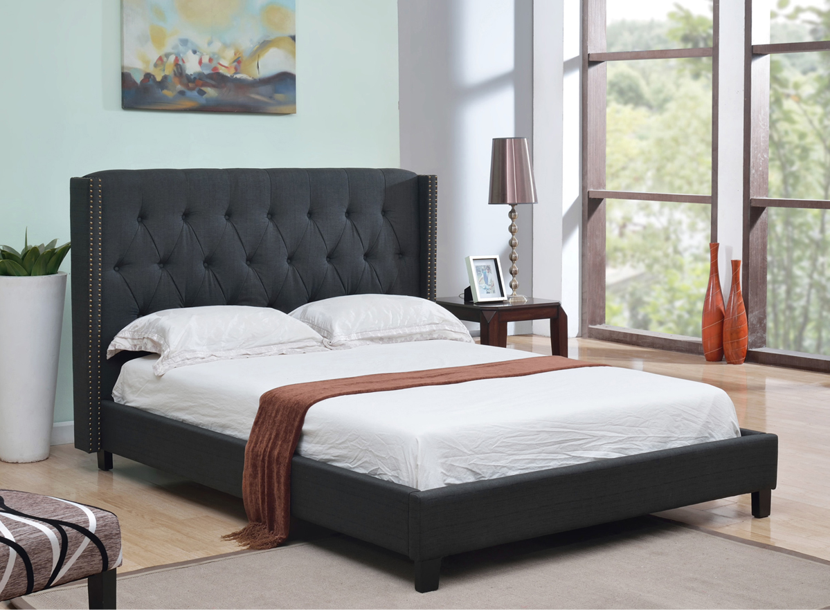 Bed Grey-IF 5800 - Royal Living Furniture