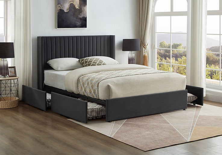 Bed Grey-IF 5408 - Royal Living Furniture