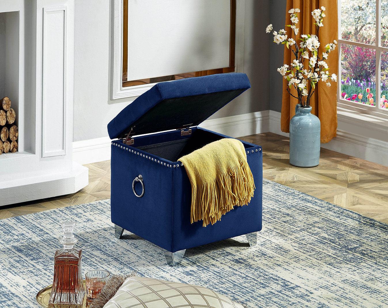 Stylish Velvet Storage Ottoman - IF-6295-6296-6297 - Royal Living Furniture