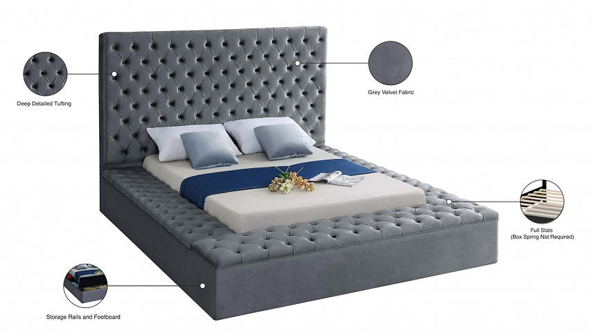 Bed Grey-IF 5790 - Royal Living Furniture