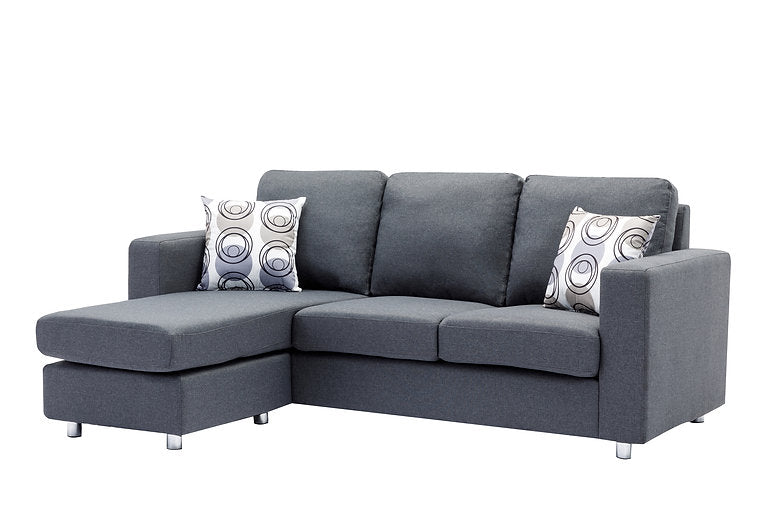 Sectional W/Reversible Chaise Grey Fabric - IF 9325 - Royal Living Furniture