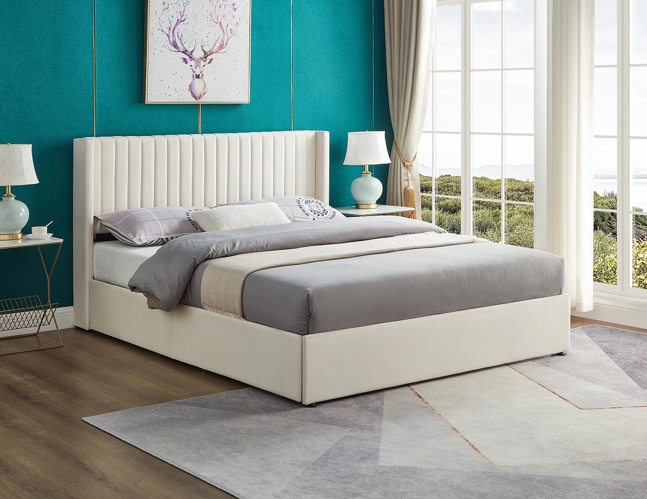 Bed Creme Beige-IF 5407 - Royal Living Furniture