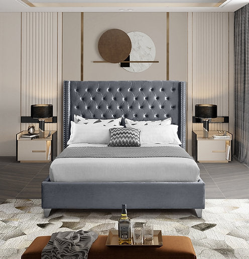 Bed Grey-IF 5890 - Royal Living Furniture