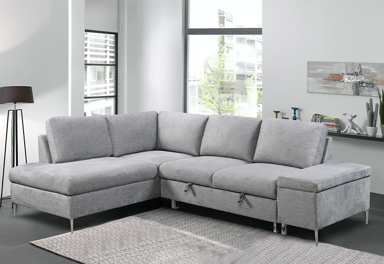 LHF Sofabed Sectional Grey Fabric - IF 9022 - Royal Living Furniture