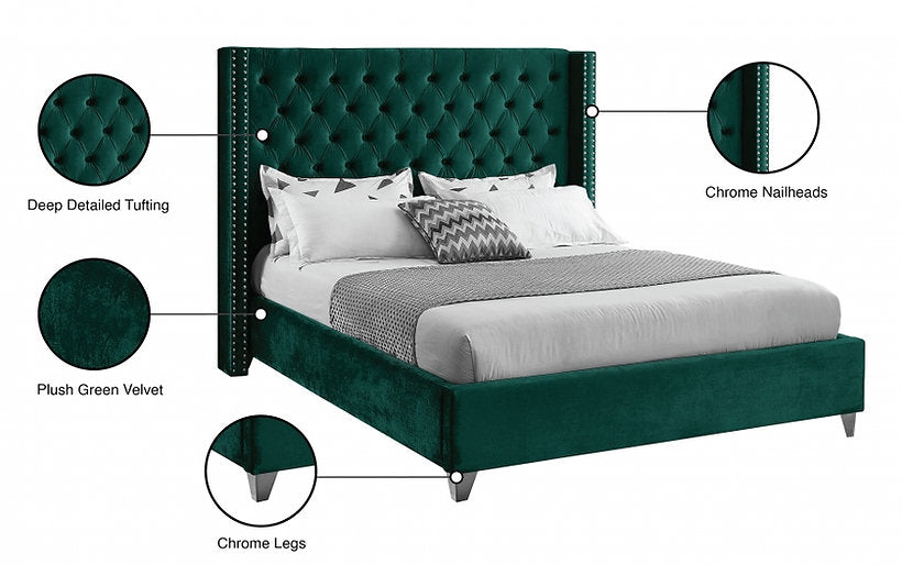 Bed Green-IF 5894 - Royal Living Furniture