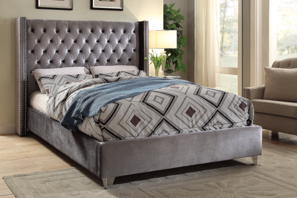 Bed Grey-IF 5890 - Royal Living Furniture