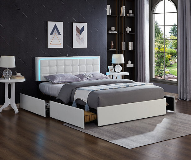 Bed White-IF 5402 - Royal Living Furniture