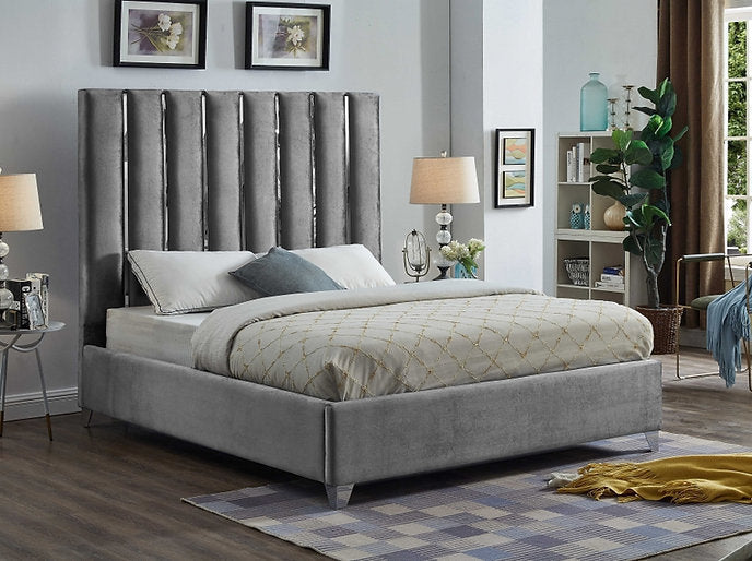 Bed Grey-IF 5620 - Royal Living Furniture