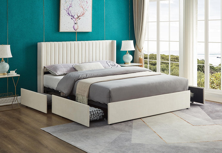 Bed Creme Beige-IF 5407 - Royal Living Furniture