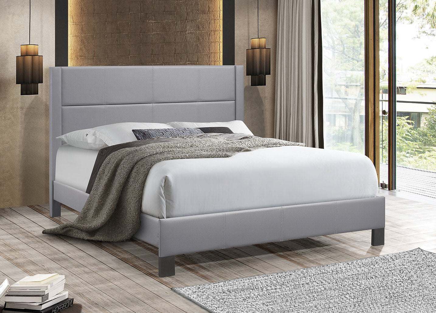 Bed Grey-IF 5353 - Royal Living Furniture