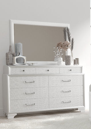 Jordyn (White) Dresser & Mirror - Royal Living Furniture