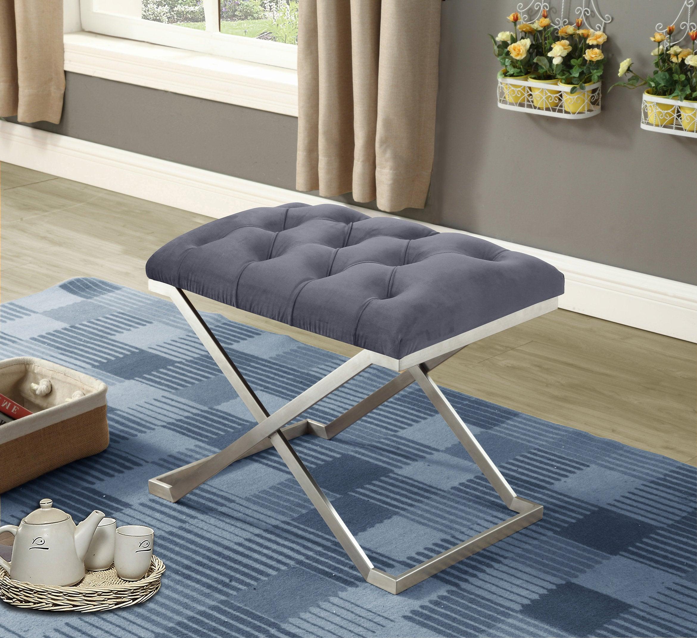 Elegant Velvet Fabric Bench - IF-6290-6291-6292 - Royal Living Furniture