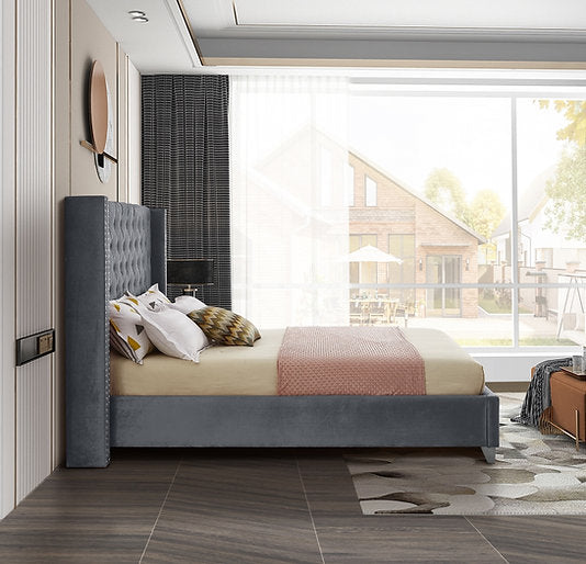 Bed Grey-IF 5890 - Royal Living Furniture