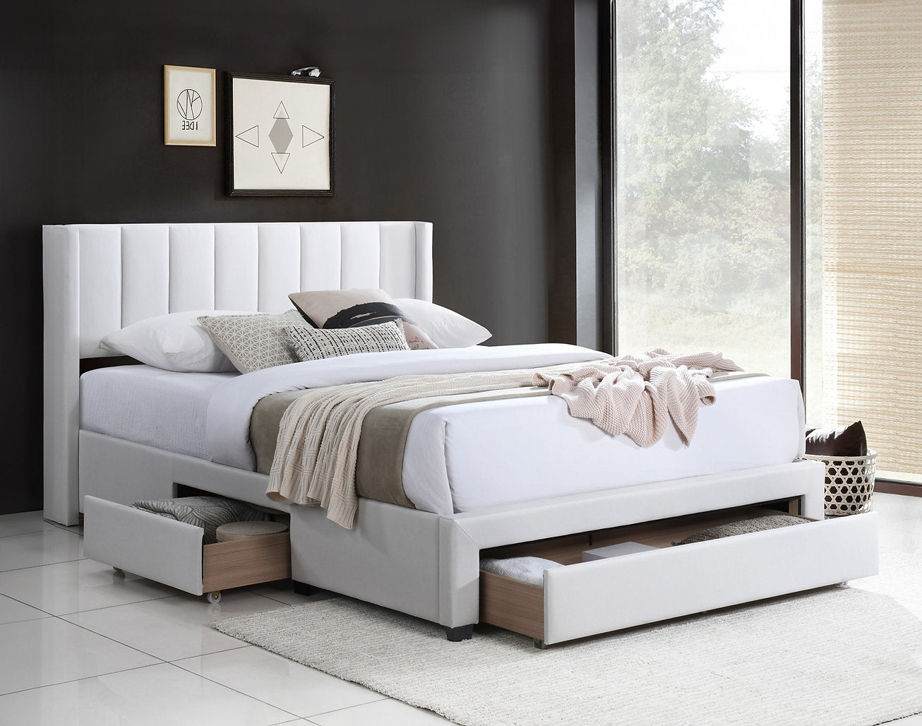Bed Creme-IF 5331 - Royal Living Furniture