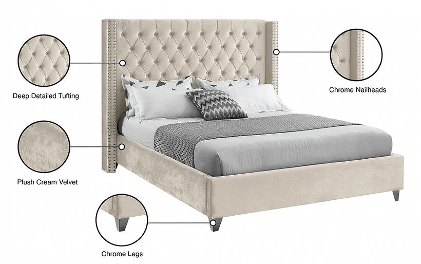Bed Creme Beige-IF 5892 - Royal Living Furniture