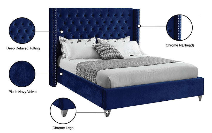 Bed Blue-IF 5891 - Royal Living Furniture