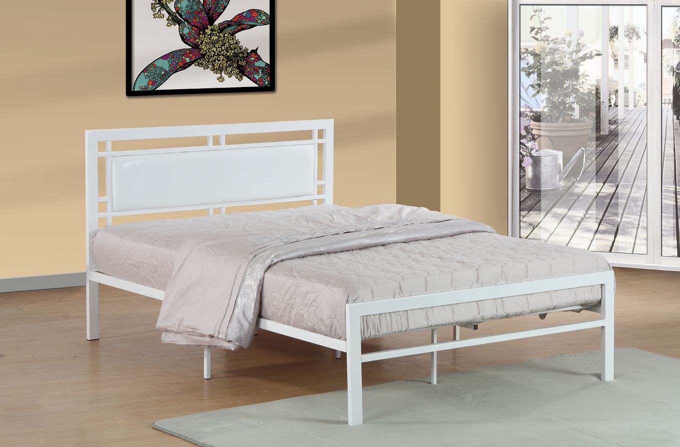 Bed White-IF141W - Royal Living Furniture