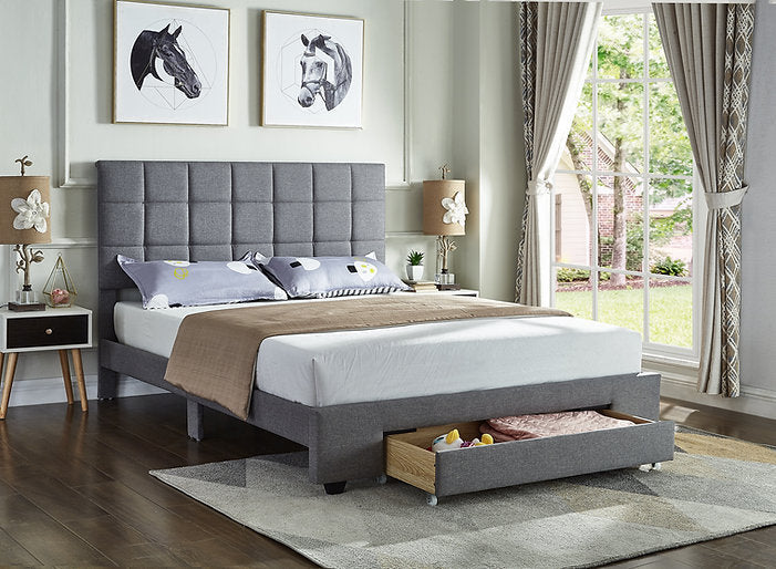 Bed Grey-IF 5493 - Royal Living Furniture