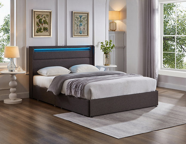 Bed Grey-IF 5343 - Royal Living Furniture
