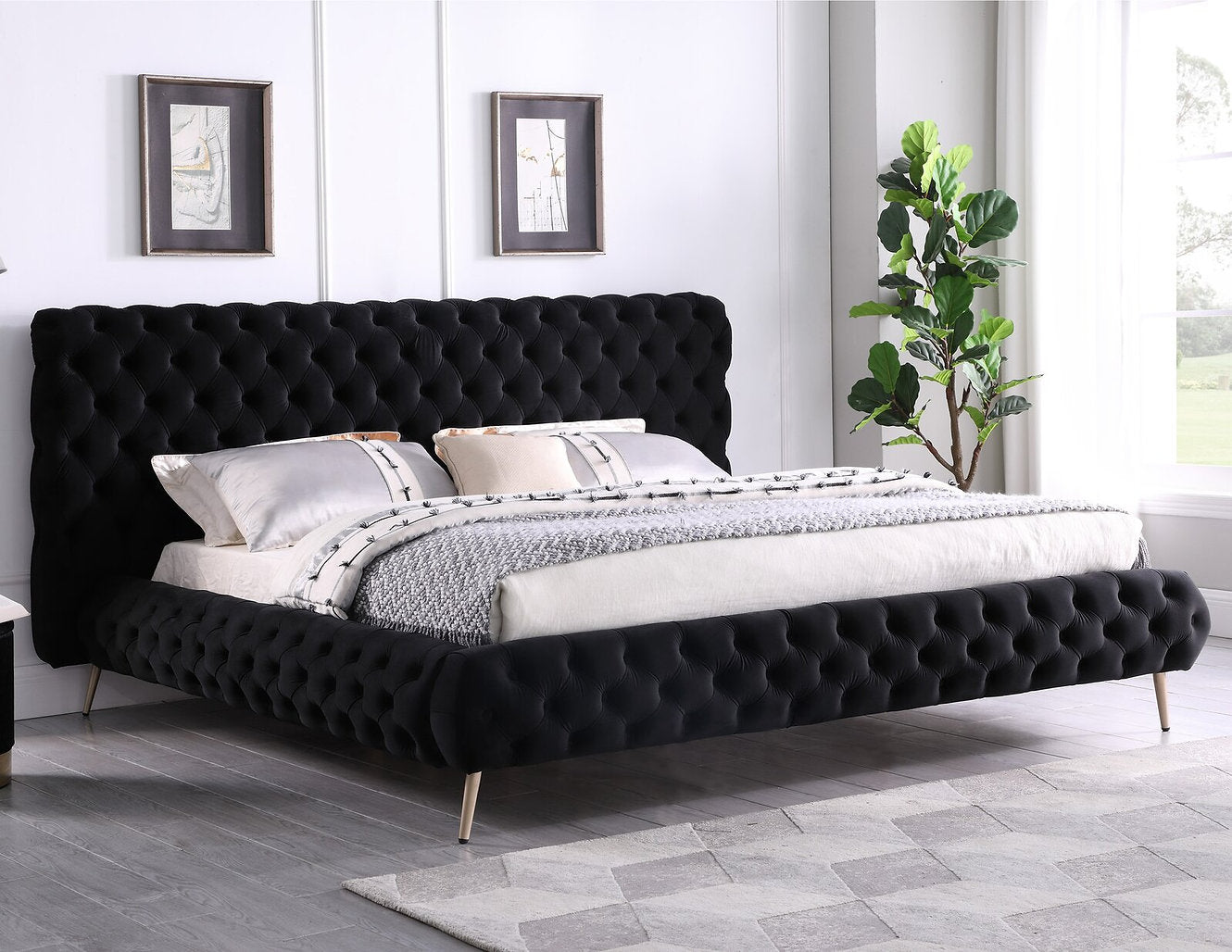 Bed Black-IF 5866 - Royal Living Furniture
