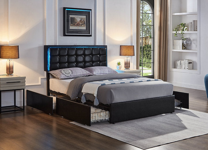 Bed Black-IF 5400 - Royal Living Furniture